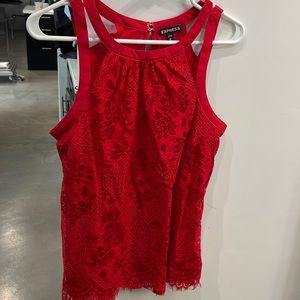 Express red lace blouse